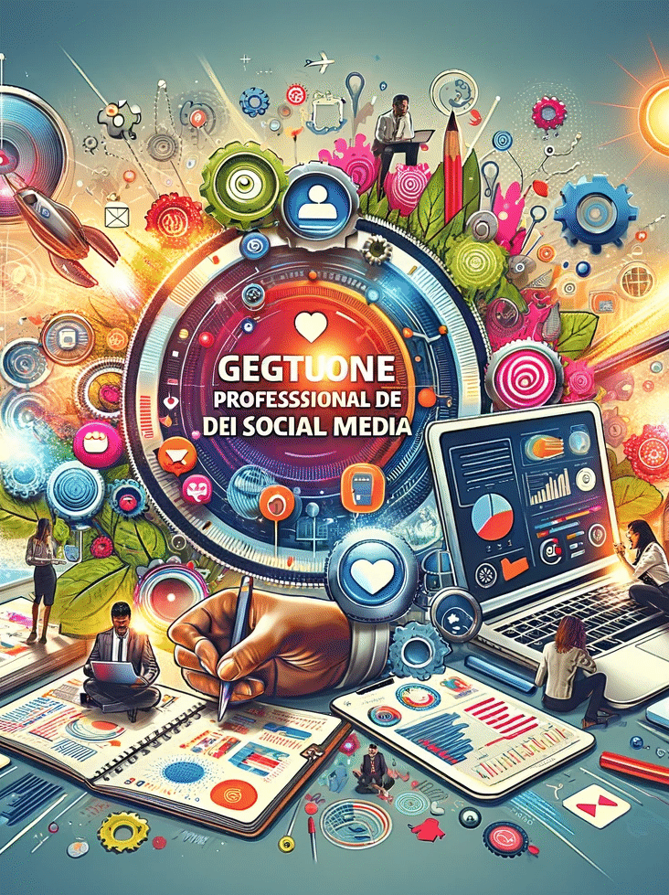 DALL·E 2024 01 31 19.54.52 Create a dynamic and professional graphic for Social Media Management services illustrating the concept of Gestione Professionale dei Social Media